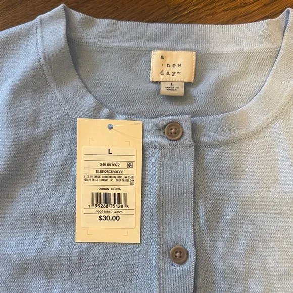 a new day Light Blue Ruffle-Hem Cardigan - Picture 2 of 4